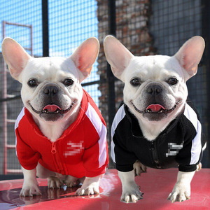Pet Hoodie Winter Warm Zipper Dog <b>Cat</b> <b>Clothes</b> Red Black Pet Apparel <b>For</b> Small Pets With Letter Design - Product Image 2