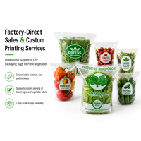 Sacs d'emballage trapézoïdaux en plastique transparent de qualité alimentaire CPP pour légumes, vente en gros du fabricant, pour ferme hydroponique