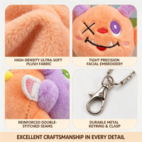 Portachiavi Peluche Mostro Morbido e Carino, Bambola Miniatura Imbottita da 4 Pollici, Premio per Macchine Arcade nei Centri Commerciali, Fornitore Diretto, Acquista in Stock