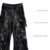 Jeans pour hommes, style gothique, multi-poches, cargo, jambes larges, ceintures à boucles, pantalons en denim punk, pantalons pour hommes, Y2K