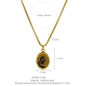 Collares de Moda 2026, Joyería de Acero Inoxidable 316L, Chapado en Oro PVD de 18k, Collar Religioso de la Virgen María para Mujer - Product Image 6