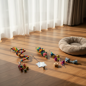 Hot Sale Luxury Eco-Friendly 9 Pack Bird Swing Natural Wood Cotton Rope Stand Hanging Perch <strong>Parrot</strong> Chewing <strong>Toys</strong> Bite-Resistant - Product Image 4