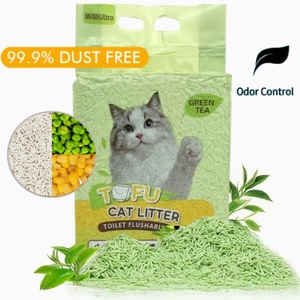 Produits pour animaux de compagnie, litière pour chat en tofu de 6 L, bonne absorption d'eau, sans poussière - Product Image 1