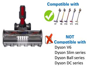 Cabezal de cepillo para suelo de alfombra motorizado apto para Dysons V7 V8 V10 V11 V15 con <span class=keywords><strong>5</strong></span> luces LED accesorios de repuesto para aspiradora - Product Image 3