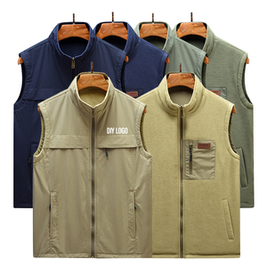 Bán Buôn Người Đàn Ông Của Áo Khoác In Biểu Tượng Tùy Chỉnh Mùa Đông Ngoài Trời Ấm Nhiệt Trung niên Không Tay Hai Mặt Lông Cừu Vset Cho Nam Giới - Product Image 4