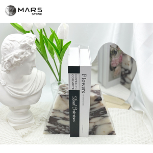 Calacatta alto marbre serre-livres violet étagère pierre naturelle serre-livres marbre cadeaux décor à la maison - Product Image 6