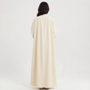 Lignes - Cárdigan Abierto de Crema Personalizado de Alta Calidad, Tela Suave, Abaya Elegante y <span class=keywords><strong>Modesta</strong></span> para Mujeres Musulmanas, Uso Diario - Product Image 6