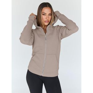 Chaquetas de lana con cremallera de Otoño/Invierno de gran tamaño a la moda para mujer, suéteres y sudaderas para mujer, ropa de invierno, trajes - Product Image 5