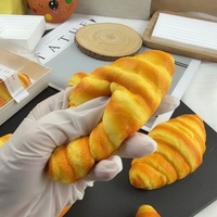 Jouet en PU souple à rebond lent, jouet alimentaire simulé, grand pain en forme de pain ananas, modèle anti-stress à presser