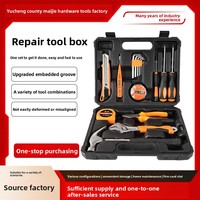 Ensemble d'outils à main professionnels de 16 pièces en acier à haute teneur en carbone, kit de quincaillerie avec étui rigide pour la réparation automobile, les travaux de bricolage et les situations d'urgence