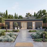 Maison conteneur modulaire pliable et extensible 20ft 30ft 40ft, préfabriquée, moderne, avec système solaire, pour habitation ou bureau, durée de vie supérieure à 20 ans