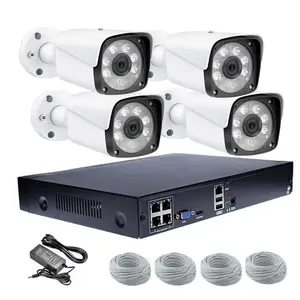 4CH 2.0mp POE NVR grabadora 1080P Cámara Equipo de Vigilancia kit ir impermeable hogar 4chs
