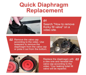 Diaphragme de remplacement pour vanne de remplissage R528P2 pour la réparation des toilettes, compatible avec les vannes de remplissage <span class=keywords><strong>TOTO</strong></span> THU302 et les vannes de remplissage silencieuses Platinum & Korky QuietFILL - Product Image 2