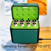 Station de recharge de piles à écran intelligent rabattable USB-C 4 AA 4 AAA 8AA avec écran LCD intégré, sortie 15W, piles Li-ion, LED