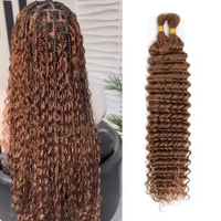 Cheveux humains en vrac ondulés et bouclés pour tressage, sans trame, cheveux humains en vrac à ondulations profondes, fournisseurs de tresses, extensions de cheveux en gros