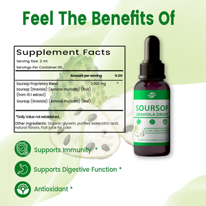 Haccp OEM ODM Gouttes liquides de corossol bio, extrait de corossol pur biologique pour un antioxydant naturel - Product Image 2