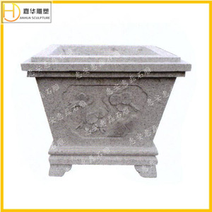 Pot de fleurs sculpté en pierre Jiahua, grand modèle, style chinois, durable, réservoir d'eau de jardin pour l'extérieur - Product Image 5
