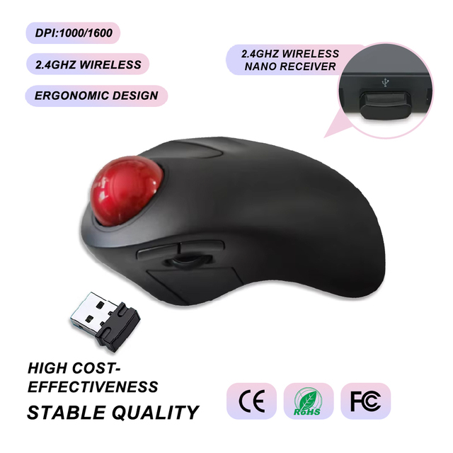 Factory New Release Wireless Trackball Mouse Rechargeable Ergonomic Computer Mouse Tracking Wireless Mouse
