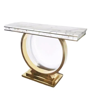 <span class=keywords><strong>Console</strong></span> <span class=keywords><strong>d</strong></span>'<span class=keywords><strong>entrée</strong></span> en marbre doré de luxe avec miroir, laser, objets métalliques en soie blanche et élégants, nouveau design - Product Image 1