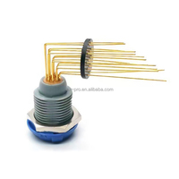 Connecteur Push-Pull à Aiguille M12 Circulaire Métallique à Angle Droit 90 Degrés SCG.1B.310.CLV pour Carte de Circuit Imprimé (PCI) IP50 B