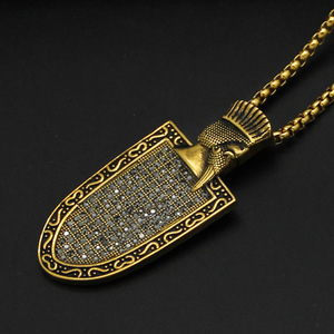 Hip Hop Obsidienne Bouclier Étanche Sans Ternissure En Acier Inoxydable 316l Bijoux De Mode Pendentif Colliers pour Homme Homme Hommes - Product Image 2