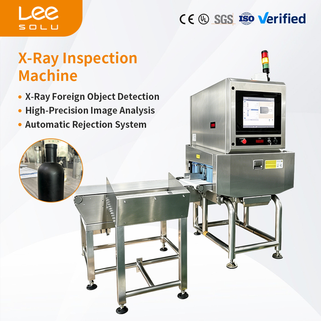 X-Ray Inspection Machine for Glass Bottles and Metal Foreign Bodies with Automatic Pusher Reject System 220V