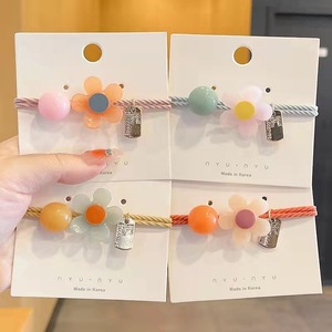 Attaches à cheveux pour femmes de Style doux coréen Accessoires de cheveux à tête de fleur élastique de haute qualité Gelée colorée en vrac Mignon à la mode - Product Image 2