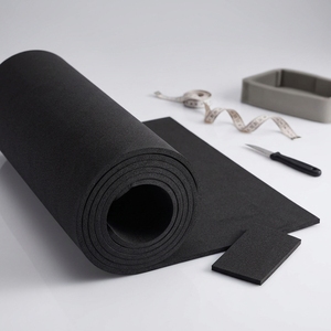 Grandi Fogli di Plastica Spessi 5mm, 13,9 X 59 Pollici, Densità 86kg/m3, Fogli di Schiuma <span class=keywords><strong>EVA</strong></span> Nera in Rotolo - Product Image 1