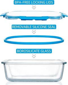 18 Piece <b>Microwavable</b> Leakproof Heat Resistant High Borosilicate Glass Eco-Friendly Food Storage Container <b>Set</b> BPA Free - Product Image 3