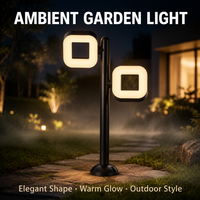 Lampe de jardin LED à double tête orientable en aluminium moulé sous pression, forme carrée, coupe plate et coupe angulaire, AC85-260V 48W 3000K IP65