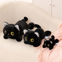 Peluche chat aux grands yeux, coussin en peluche, animal en peluche super doux, câlin, mignon, kawaii, jouet pour enfants, cadeau d'anniversaire unisexe, CE CPC OEM OD