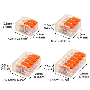 Borniers de connexion rapide 90 pièces, type barrière, connexion par enfouissement, 2 pôles, kit de connecteurs pour fils 11-20 AWG - Product Image 3