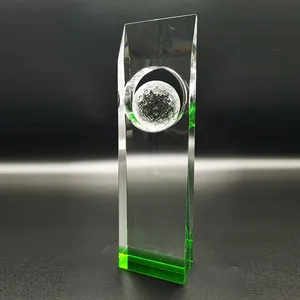 Trofeo di cristallo di cristallo più venduto del produttore di cristallo con sfera di vetro universo incisione Laser trofeo di cristallo
