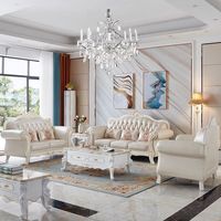 Ensemble de canapés haut de gamme, design moderne, blanc, mobilier de salon, compatible appartement et villa, structure en bois massif, cuir