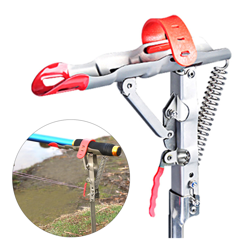 Automatic Spring Fishing Rod Holder, 2 Pack Stainless Steel Fishing Rod Stand, A