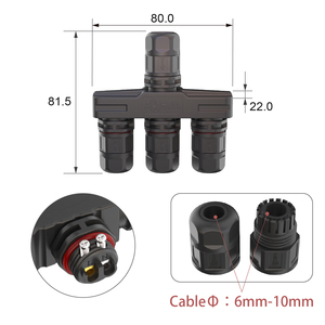 Connecteur de câble pour lampe de <span class=keywords><strong>jardin</strong></span>, type vis M16, adaptateur d'alimentation 300V 10A, connecteur de fil électrique, IP68, séparateur 1 à 3 - Product Image 1