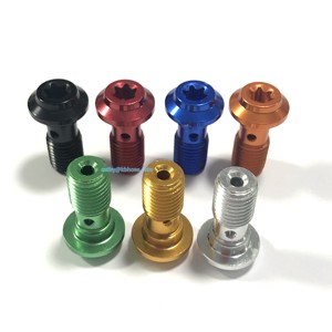 Pinza de freno para motocicleta, tornillo Banjo M10 * 1, M10 * 1,25, 3/8-24unf, montaje de línea de manguera de freno de cabeza redonda de un solo orificio de aluminio - Product Image 3