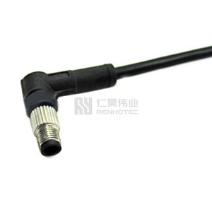 Personalizado impermeable M5 Cable Sensor Cable blindado 3 pines 4 pines en ángulo recto M5 M8 M16 7/8 M23 PVC PUR Cable conectores - Product Image 3