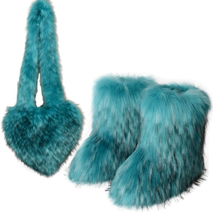 2024 Bán Buôn Phụ Nữ Faux Lông Khởi Động Và Túi Thiết Lập Thời Trang Sexy Mùa Đông Ấm Tuyết Khởi Động - Product Image 6