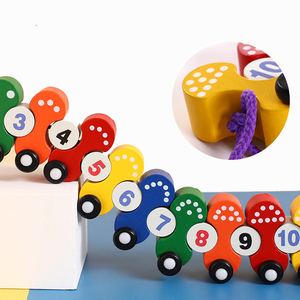 <span class=keywords><strong>Animali</strong></span> di legno per bambini all'ingrosso simpatici giocattoli del <span class=keywords><strong>treno</strong></span> che infilano blocchi di costruzione gioco di matematica - Product Image 3