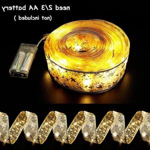 DAMAI 1-10M Battery Operated Plastic Christmas Ribbon <b>LED</b> Light Tape for Xmas <b>Tree</b> Decoration and Gifts - Product Image 3