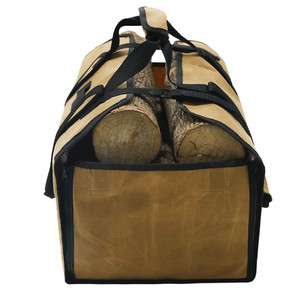 Fireplace <b>Carrier</b> Waxed Firewood Canvas <b>Log</b> <b>Carrier</b> Tote <b>Bag</b> Outdoor <b>Log</b> Tote Large Wood Carrying <b>Bag</b> with Handles - Product Image 3