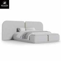 Villa Modern New Style Breites Kopfteil Bett Design Bett Zimmer möbel Schlafzimmer Set Luxus Gepolstert aus Stoff Super King Size Bett