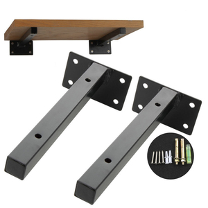 Furniture Heavy Duty Floating Shelf Bracket Decorative Industrial Iron Black <b>Wall</b> Shelving Bracket - Product Image 1