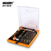 Kit d'outils de réparation informatique JAKEMY JM-6113 à commande manuelle en acier au chrome-vanadium certifié CE, avec mallette pour l'électronique domestique