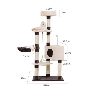 Tower Condo Cat Spiel möbel Haus Holz Kratz baum Baum für große Katzen