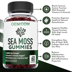Black Seed Oil Ashwagandha Sea Moss Vitamin B Biotin Apple Cider Collagen Vegan Gummies Bear Black Elderberry Gummies