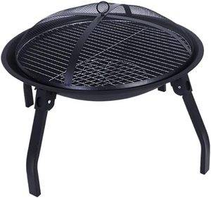 Brasero pliable d'extérieur <span class=keywords><strong>pour</strong></span> <span class=keywords><strong>bois</strong></span>, brasero de <span class=keywords><strong>terrasse</strong></span>, cadre <span class=keywords><strong>en</strong></span> acier durable, brasero <span class=keywords><strong>pour</strong></span> le camping, barbecue <span class=keywords><strong>en</strong></span> plein air avec couvercle - Product Image 1