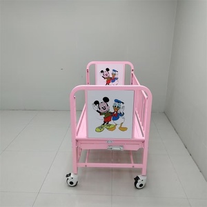 Cama Pediátrica de <span class=keywords><strong>Hospital</strong></span>, Cama Médica para Niños con Recubrimiento de Polvo de Acero y Barandillas de Seguridad para Clínica - Product Image 2
