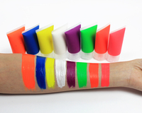 Kit de peinture temporaire pour le visage et le corps à base d'eau, qui brille dans le noir et est résistant à l'eau, pour enfants - Pochoirs de festival inclus